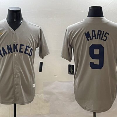 New York Yankees #9 Roger Maris Gray Cool Base Stitched Baseball Jersey