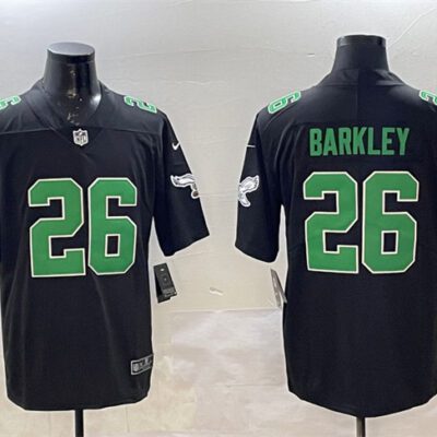 Philadelphia Eagles #26 Saquon Barkley Black Throwback Vapor Untouchable Limited Football Stitched Jersey