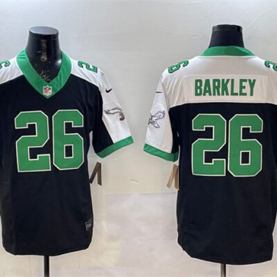 Philadelphia Eagles #26 Saquon Barkley Black/White F.U.S.E. Vapor Untouchable Limited Football Stitched Jersey