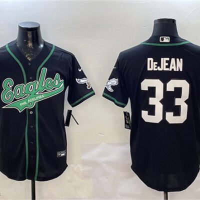 Philadelphia Eagles #33 Cooper DeJean Black Cool Base Stitched Baseball Jersey