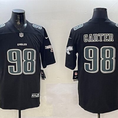 Philadelphia Eagles #98 Jalen Carter Black Fashion New Vapor Untouchable Limited Football Stitched Jersey