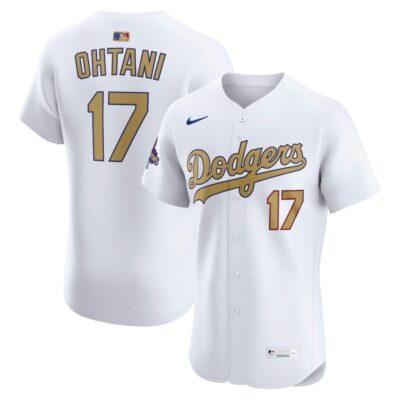 Shohei Ohtani Los Angeles Dodgers 2025 Gold Collection Elite Jersey - White