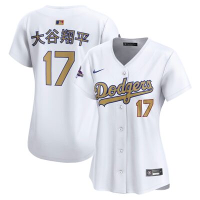 Shohei Ohtani Los Angeles Dodgers Women's 2025 Gold Collection Kanji Limited Jersey - White