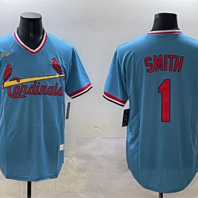 St. Louis Cardinals #1 Ozzie Smith Blue Stitched Baseball Jersey