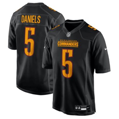 Washington Commanders #5 Jayden Daniels Carbon Black Fashion Football Stitched Game Jersey