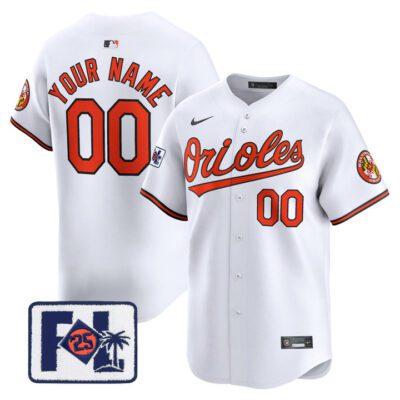 Baltimore Orioles 2025 Spring Training Patch Vapor Premier Limited Custom Jersey - White