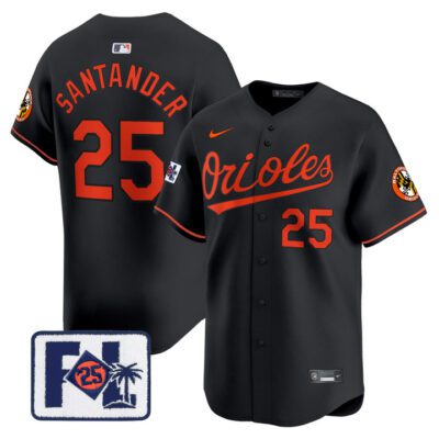 Baltimore Orioles 2025 Spring Training Patch Vapor Premier Limited Jersey - Black Anthony Santander