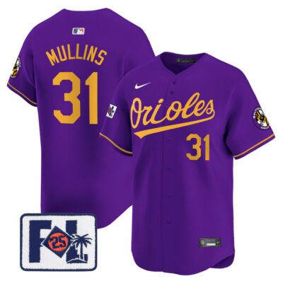 Baltimore Orioles 2025 Spring Training Patch Vapor Premier Limited Jersey - Purple Gold Cedric Mullins