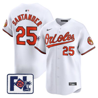 Baltimore Orioles 2025 Spring Training Patch Vapor Premier Limited Jersey - White Anthony Santander
