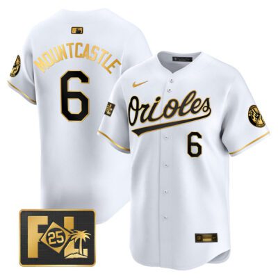 Baltimore Orioles 2025 Spring Training Patch Vapor Premier Limited Jersey - White Gold Ryan Mountcastle