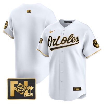 Baltimore Orioles 2025 Spring Training Patch Vapor Premier Limited Jersey - White Gold Team
