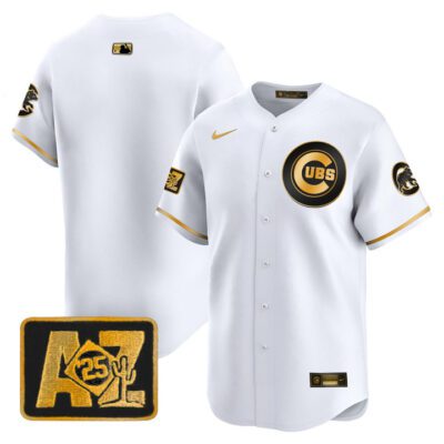 Chicago Cubs 2025 Spring Training Patch Vapor Premier Limited Jersey - White Gold Team