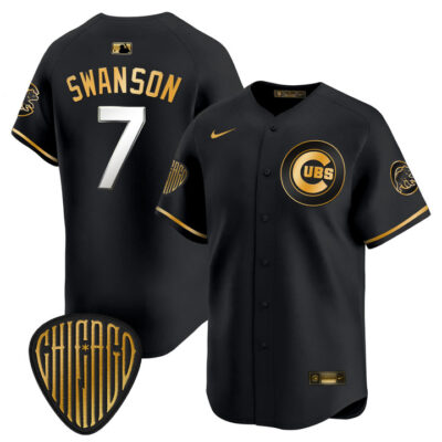 Chicago Cubs 2025 Vapor Premier Limited Jersey - Black Gold Dansby Swanson