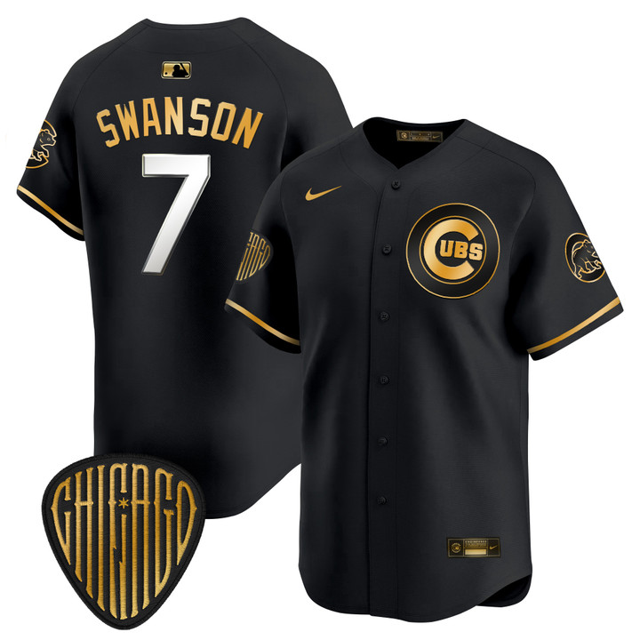 Chicago Cubs 2025 Vapor Premier Limited Jersey - Black Gold Dansby Swanson