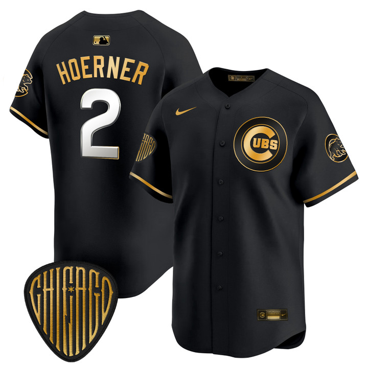 Chicago Cubs 2025 Vapor Premier Limited Jersey - Black Gold Nico Hoerner