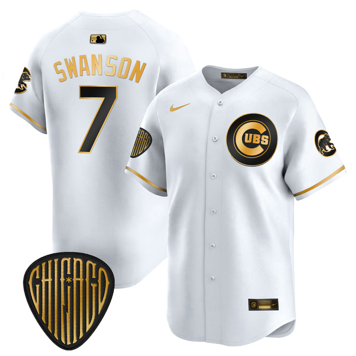 Chicago Cubs 2025 Vapor Premier Limited Jersey - White Gold Dansby Swanson