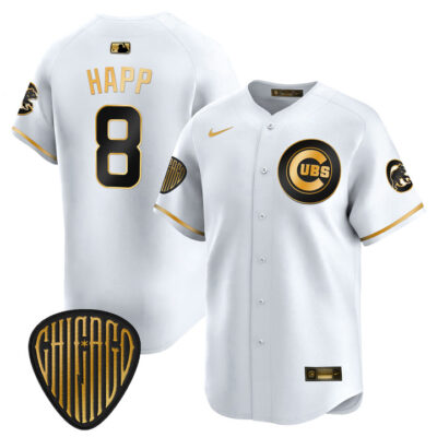 Chicago Cubs 2025 Vapor Premier Limited Jersey - White Gold Ian Happ