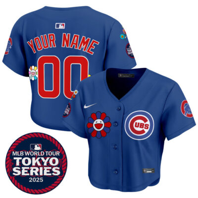 Chicago Cubs Tokyo Series 2025 Crop Top Baseball Custom Jersey - Stitched Royal