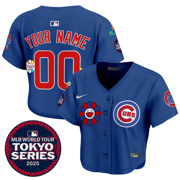 Chicago Cubs Tokyo Series 2025 Crop Top Baseball Custom Jersey - Stitched Royal