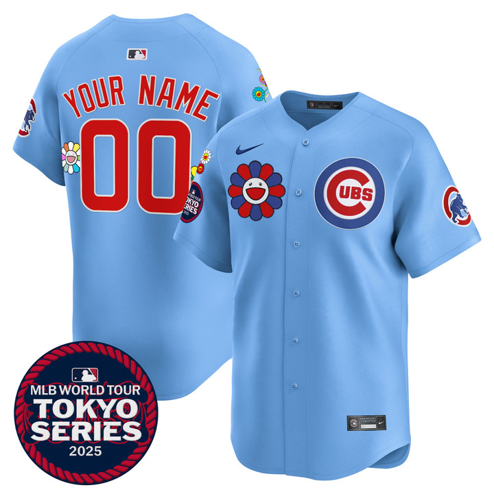 Chicago Cubs Tokyo Series 2025 Vapor Premier Limited Custom Jersey - Stitched Blue