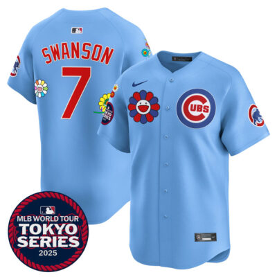 Chicago Cubs Tokyo Series 2025 Vapor Premier Limited Jersey - Stitched Blue Dansby Swanson