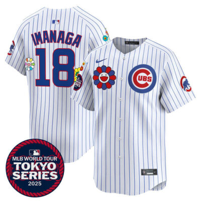 Chicago Cubs Tokyo Series 2025 Vapor Premier Limited Jersey - Stitched Pinstripe Imanaga Shota