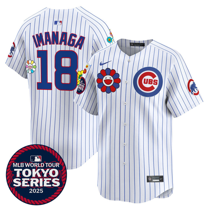 Chicago Cubs Tokyo Series 2025 Vapor Premier Limited Jersey - Stitched Pinstripe Imanaga Shota