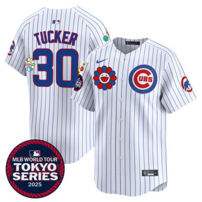 Chicago Cubs Tokyo Series 2025 Vapor Premier Limited Jersey - Stitched Pinstripe Kyle Tucker