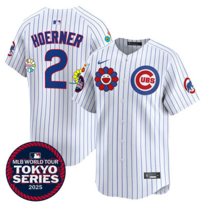 Chicago Cubs Tokyo Series 2025 Vapor Premier Limited Jersey - Stitched Pinstripe Nico Hoerner