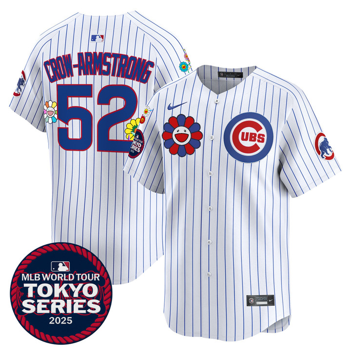 Chicago Cubs Tokyo Series 2025 Vapor Premier Limited Jersey - Stitched Pinstripe Pete Crow-Armstrong