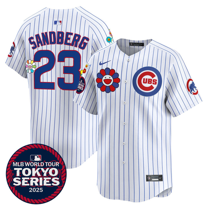 Chicago Cubs Tokyo Series 2025 Vapor Premier Limited Jersey - Stitched Pinstripe Ryne Sandberg