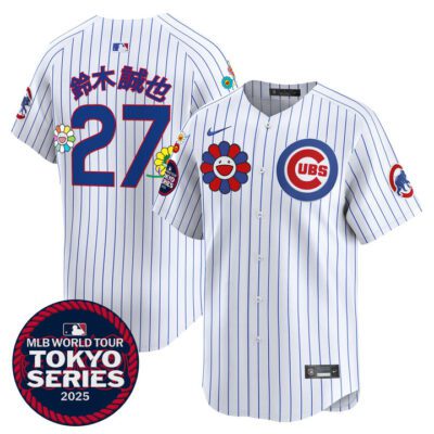 Chicago Cubs Tokyo Series 2025 Vapor Premier Limited Jersey - Stitched Pinstripe Seiya Suzuki