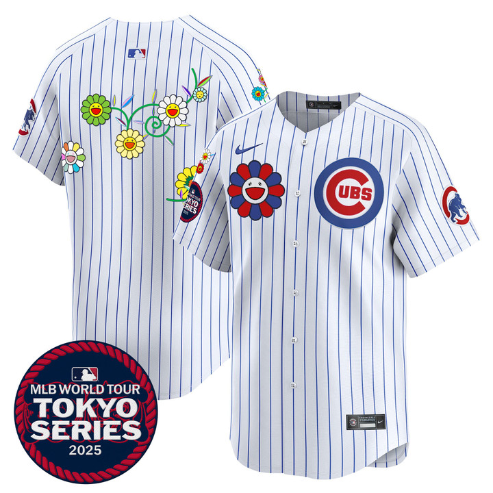 Chicago Cubs Tokyo Series 2025 Vapor Premier Limited Jersey - Stitched Pinstripe Team