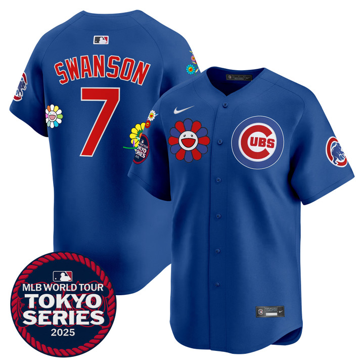 Chicago Cubs Tokyo Series 2025 Vapor Premier Limited Jersey - Stitched Royal Dansby Swanson
