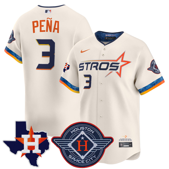 Houston Astros 2025 City Connect Texas Patch Vapor Premier Limited Jersey - Cream Jeremy Pena