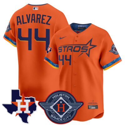 Houston Astros 2025 City Connect Texas Patch Vapor Premier Limited Jersey - Orange Yordan Alvarez