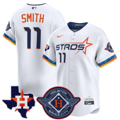 Houston Astros 2025 City Connect Texas Patch Vapor Premier Limited Jersey - White Cam Smith