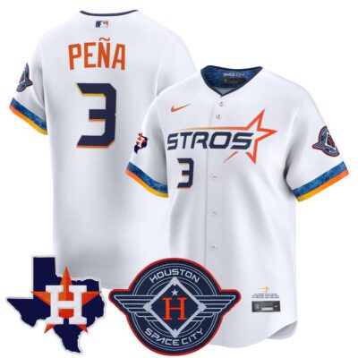 Houston Astros 2025 City Connect Texas Patch Vapor Premier Limited Jersey - White Jeremy Pena