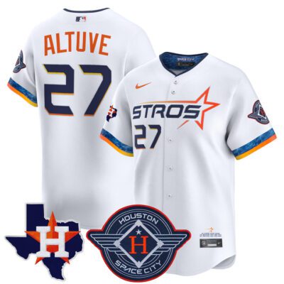 Houston Astros 2025 City Connect Texas Patch Vapor Premier Limited Jersey - White Jose Altuve