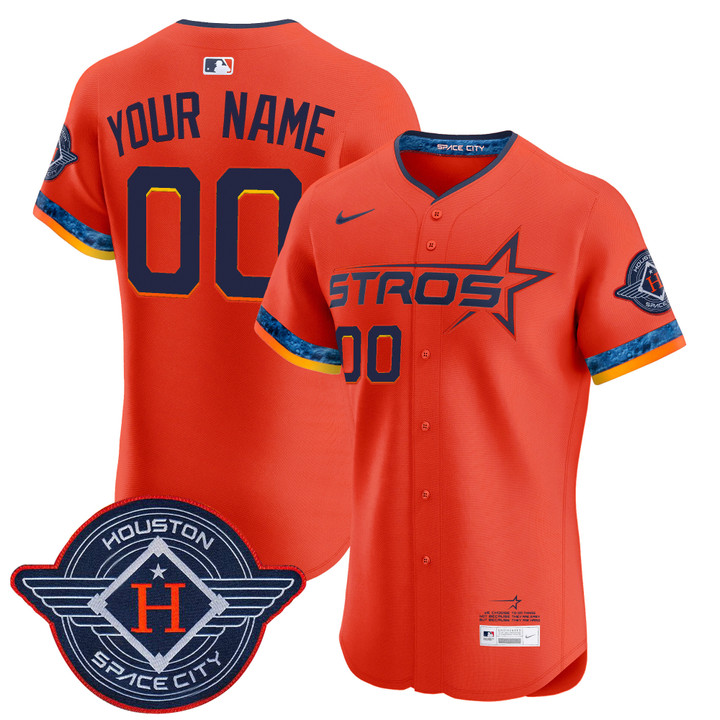 Houston Astros 2025 City Connect Vapor Premier Elite Custom Jersey - Orange