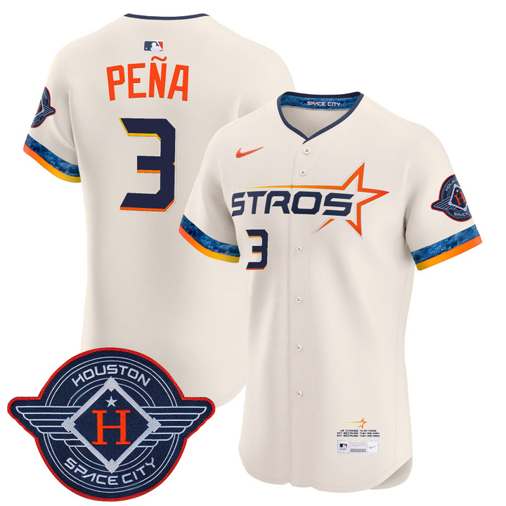 Houston Astros 2025 City Connect Vapor Premier Elite Jersey - Cream Jeremy Pena