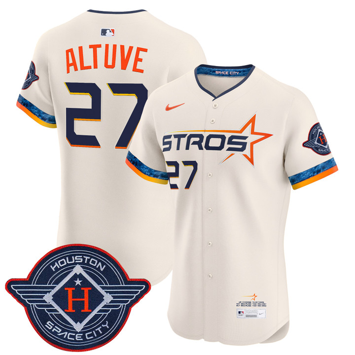Houston Astros 2025 City Connect Vapor Premier Elite Jersey - Cream Jose Altuve