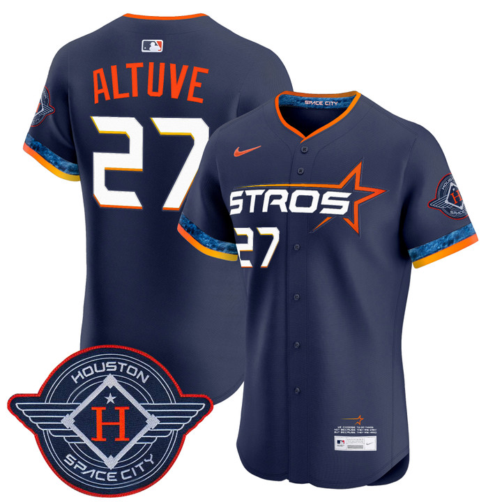 Houston Astros 2025 City Connect Vapor Premier Elite Jersey - Navy Jose Altuve