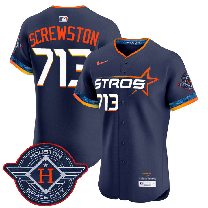 Houston Astros 2025 City Connect Vapor Premier Elite Jersey - Navy Screwston 713