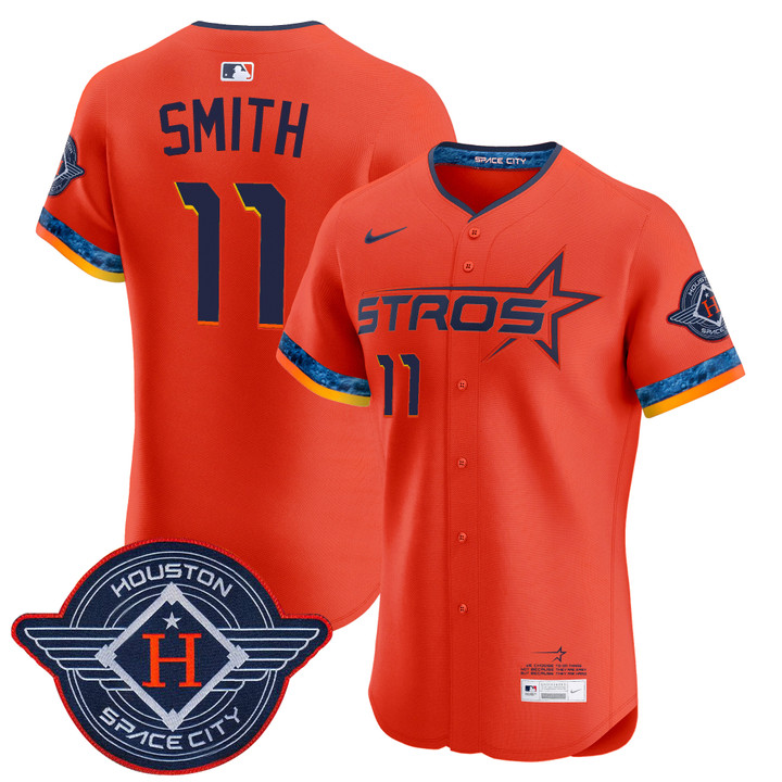 Houston Astros 2025 City Connect Vapor Premier Elite Jersey - Orange Cam Smith