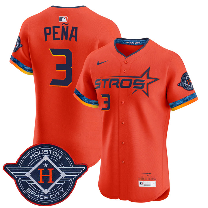 Houston Astros 2025 City Connect Vapor Premier Elite Jersey - Orange Jeremy Pena