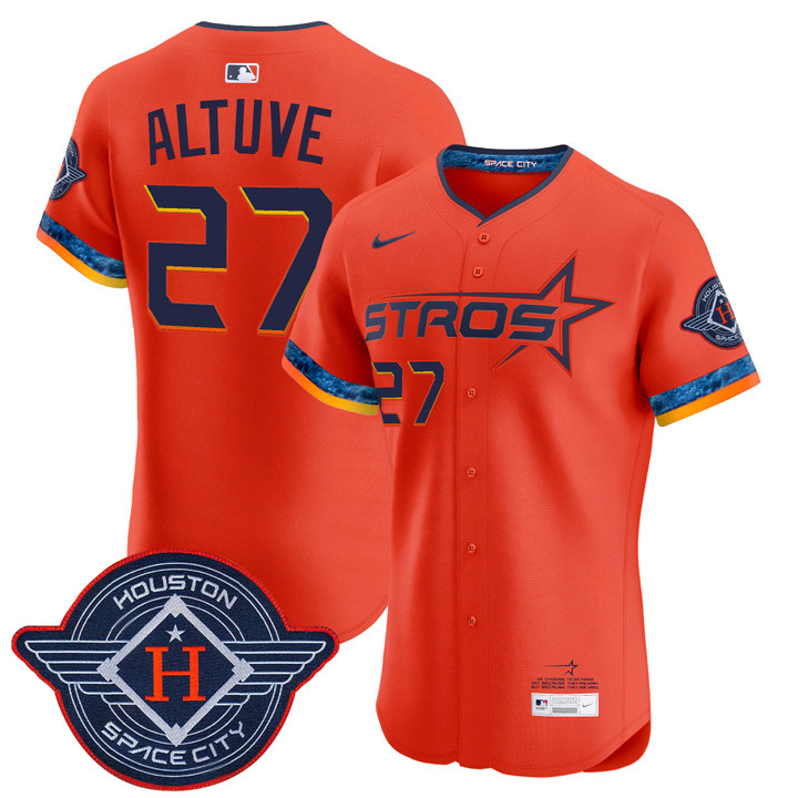 Houston Astros 2025 City Connect Vapor Premier Elite Jersey - Orange Jose Altuve
