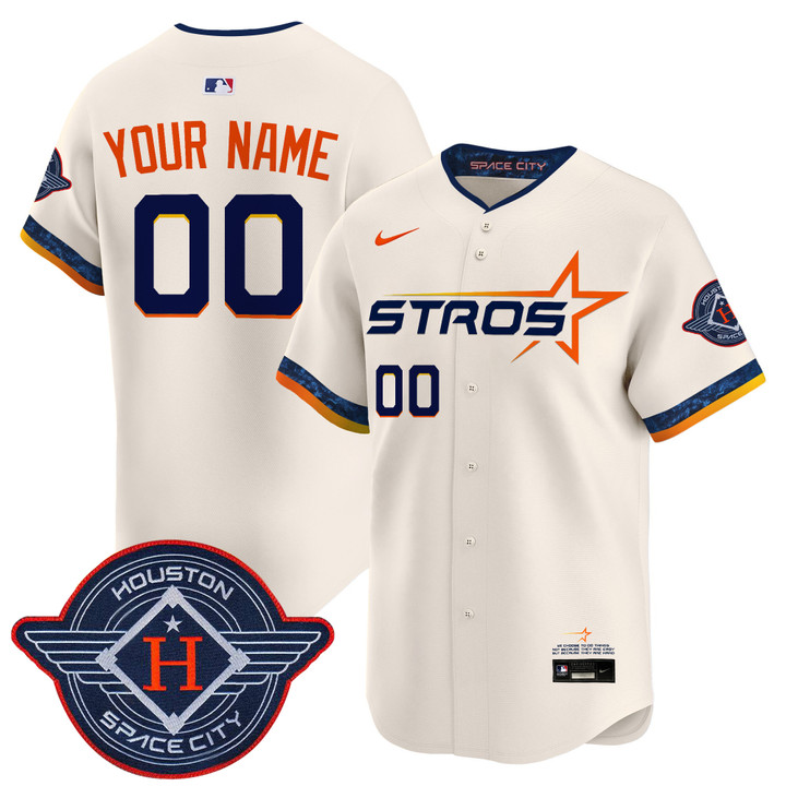 Houston Astros 2025 City Connect Vapor Premier Limited Custom Jersey - Cream