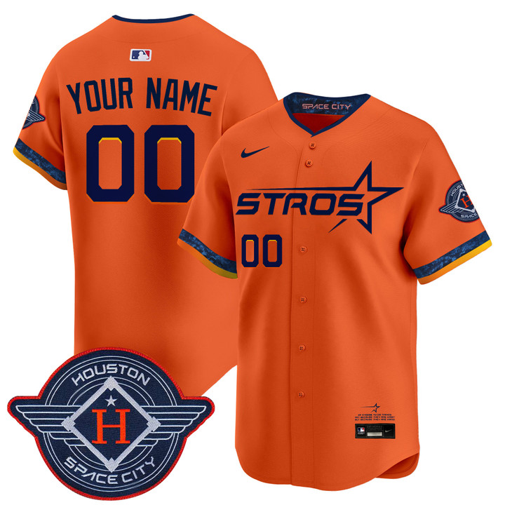 Houston Astros 2025 City Connect Vapor Premier Limited Custom Jersey - Orange