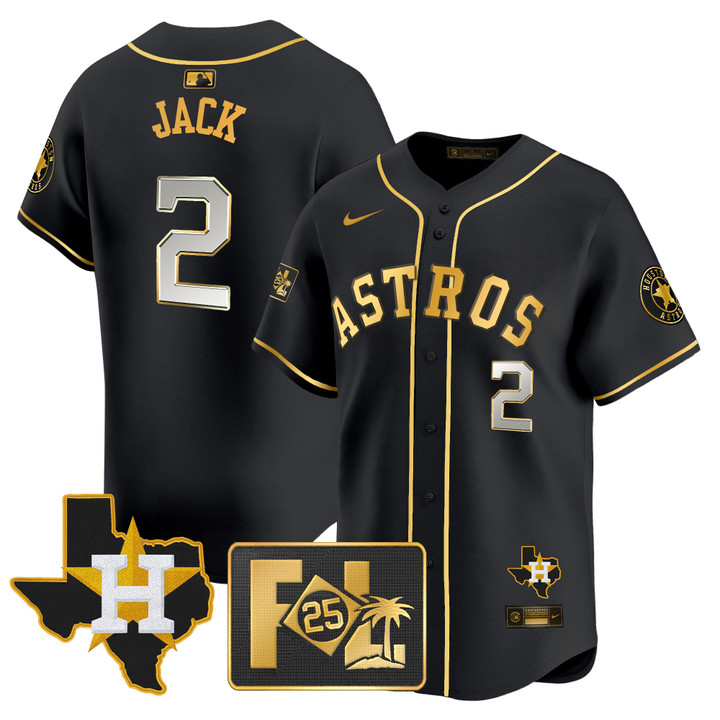 Houston Astros 2025 Spring Training & Texas Patch Vapor Premier Limited Jersey - Black Gold Travis Scott